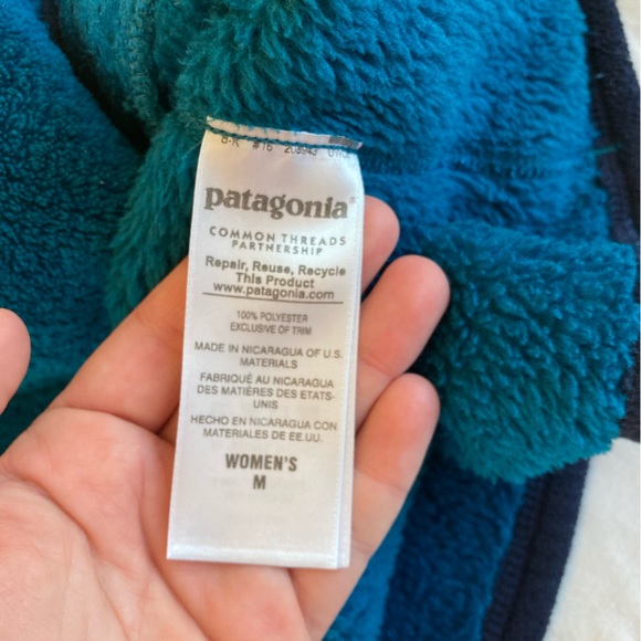 Peacock blue Patagonia re-tool pullover jacket size M EUC - Picture 4 of 9